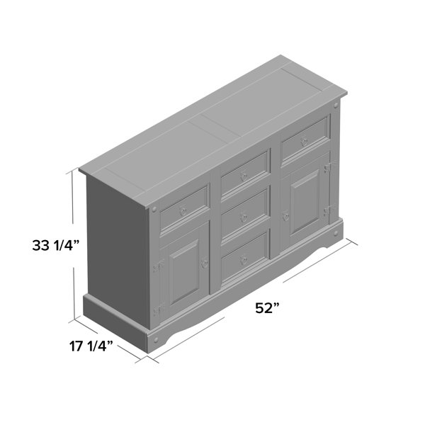 August Grove® Swink 52'' Wide 5 Drawer Pine Sideboard & Reviews Wayfair